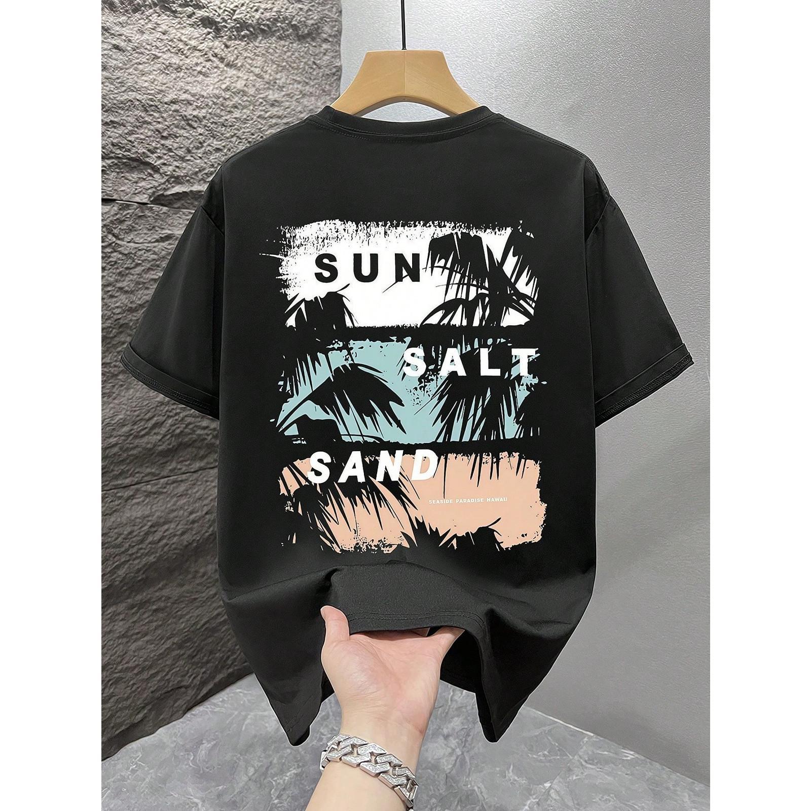 Men's Graphic T-Shirt Beach Vacation Casual Summer Clothing Print Loose