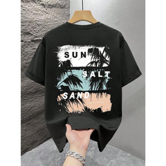 Men's Graphic T-Shirt Beach Vacation Casual Summer Clothing Print Loose