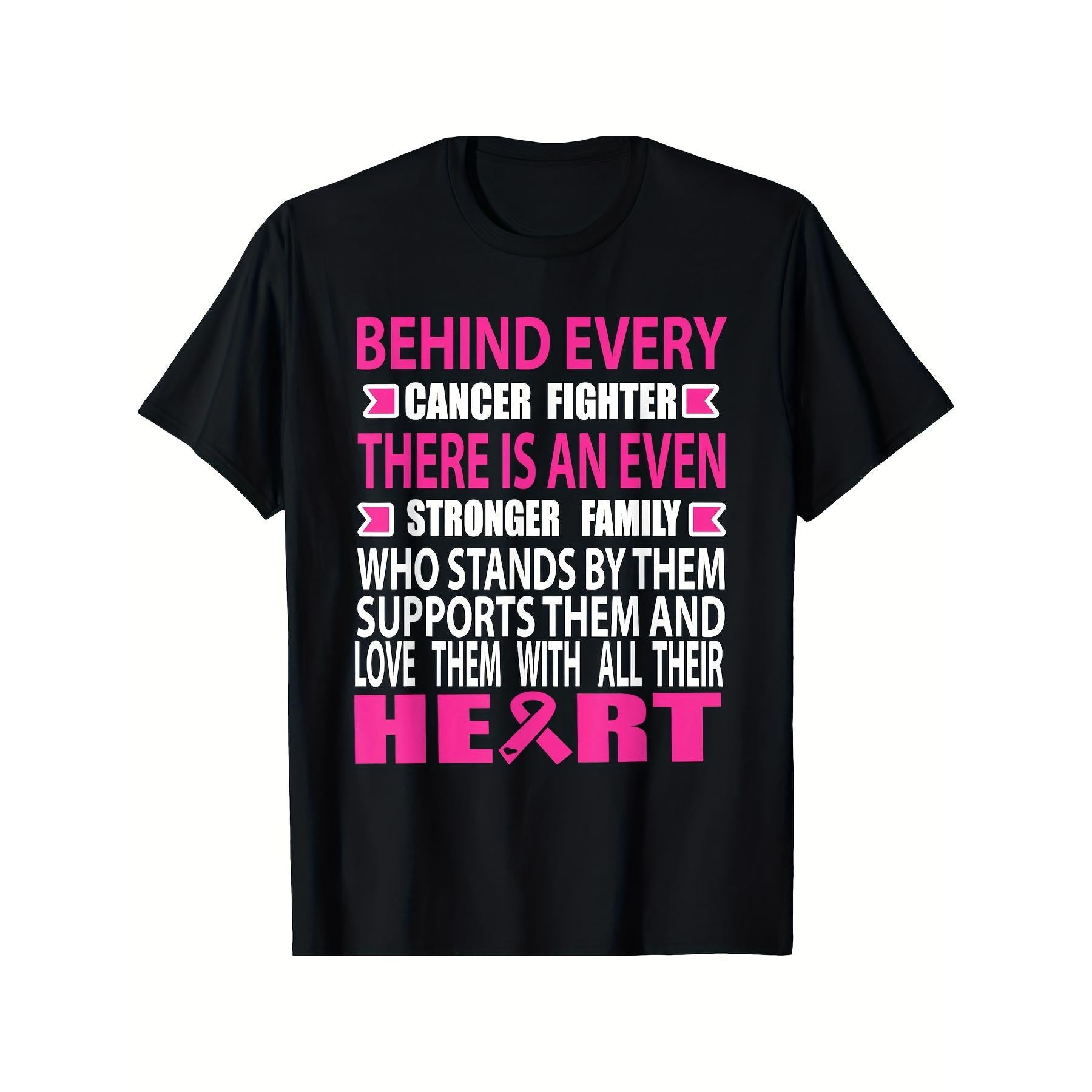 Behind Every Cancer Fighter Is An Even Stronger Family Who Stands By Them Supports Them And Loves Them Breast Cancer Awareness Warrior Gift Unisex Tee