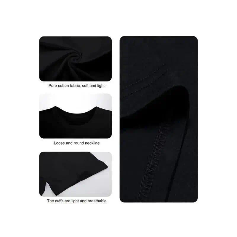 [Pattern T-shirt] Cotton men's graphic print T-shirt, suitable for summer outdoor sports, short-sleeve T-shirt, plus-size T-shirt, plus-size black -1 TokWear Tee