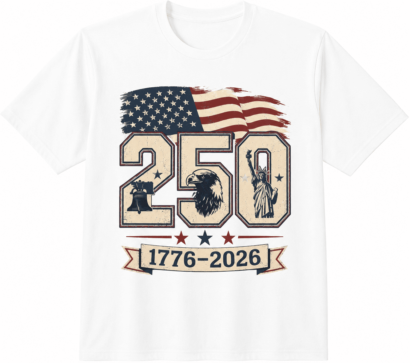 250 Patriotic USA T-Shirt for Men Women | 1776–2026 American Freedom Graphic Tee
