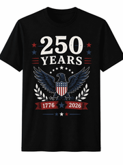 250 Years Patriotic Eagle T-Shirt for Men Women | 1776–2026 USA Independence Graphic Tee