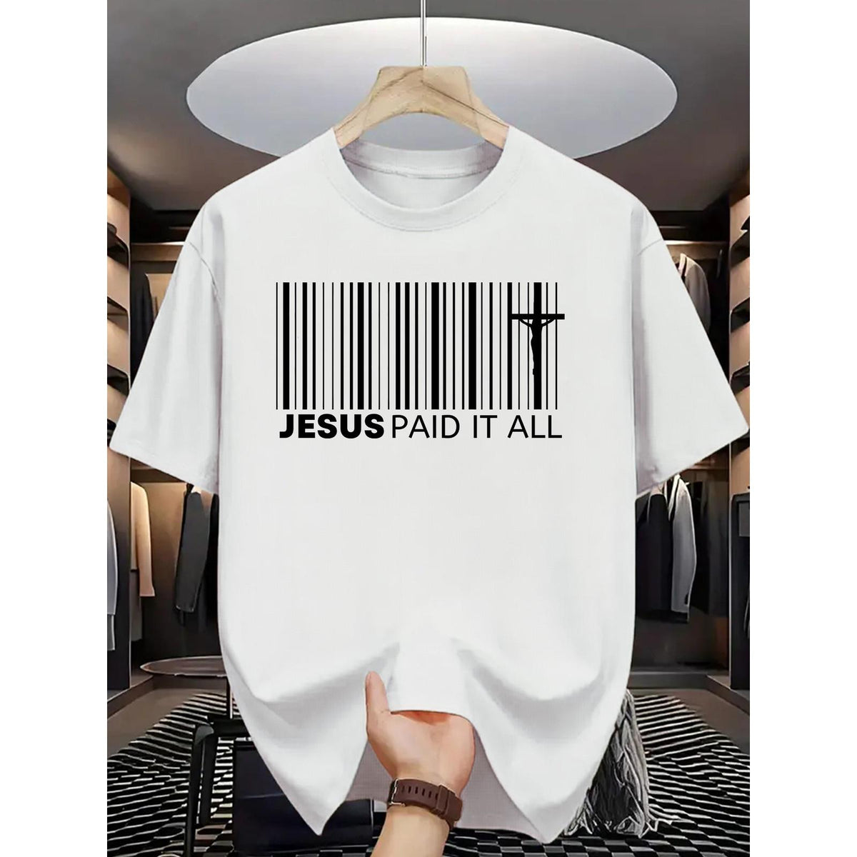 Jesus Paid It All Christian Faith Church T-Shirt Funny Religious Bible Verse Graphic Tee Unisex Summer Casual Top Soft Cotton Crew Neck Vintage Style