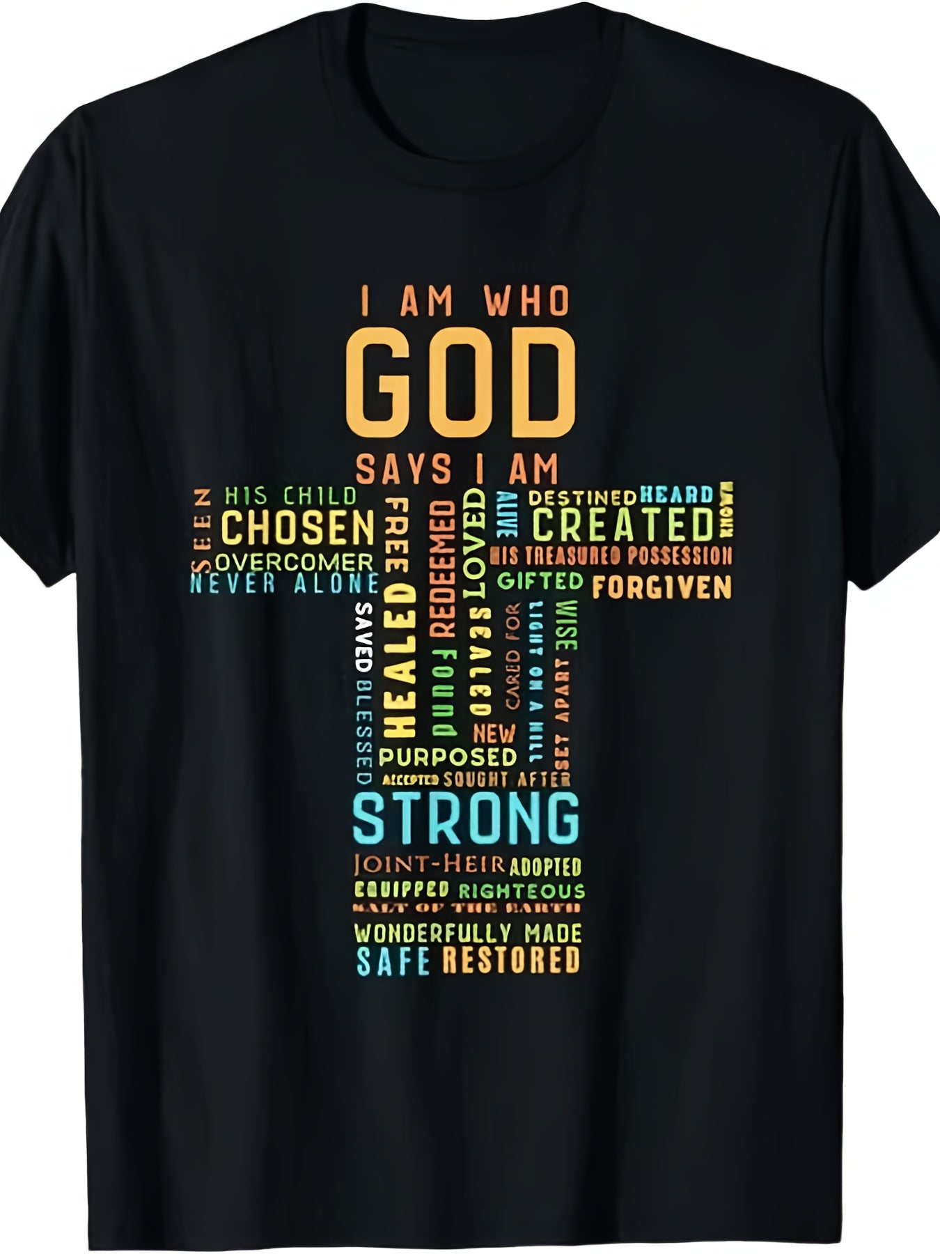 I Am Who God Says I Am Christian Faith T-Shirt - Unisex Religious Verse Tee Comfortable Breathable Cotton Crew Neck Casual Wear