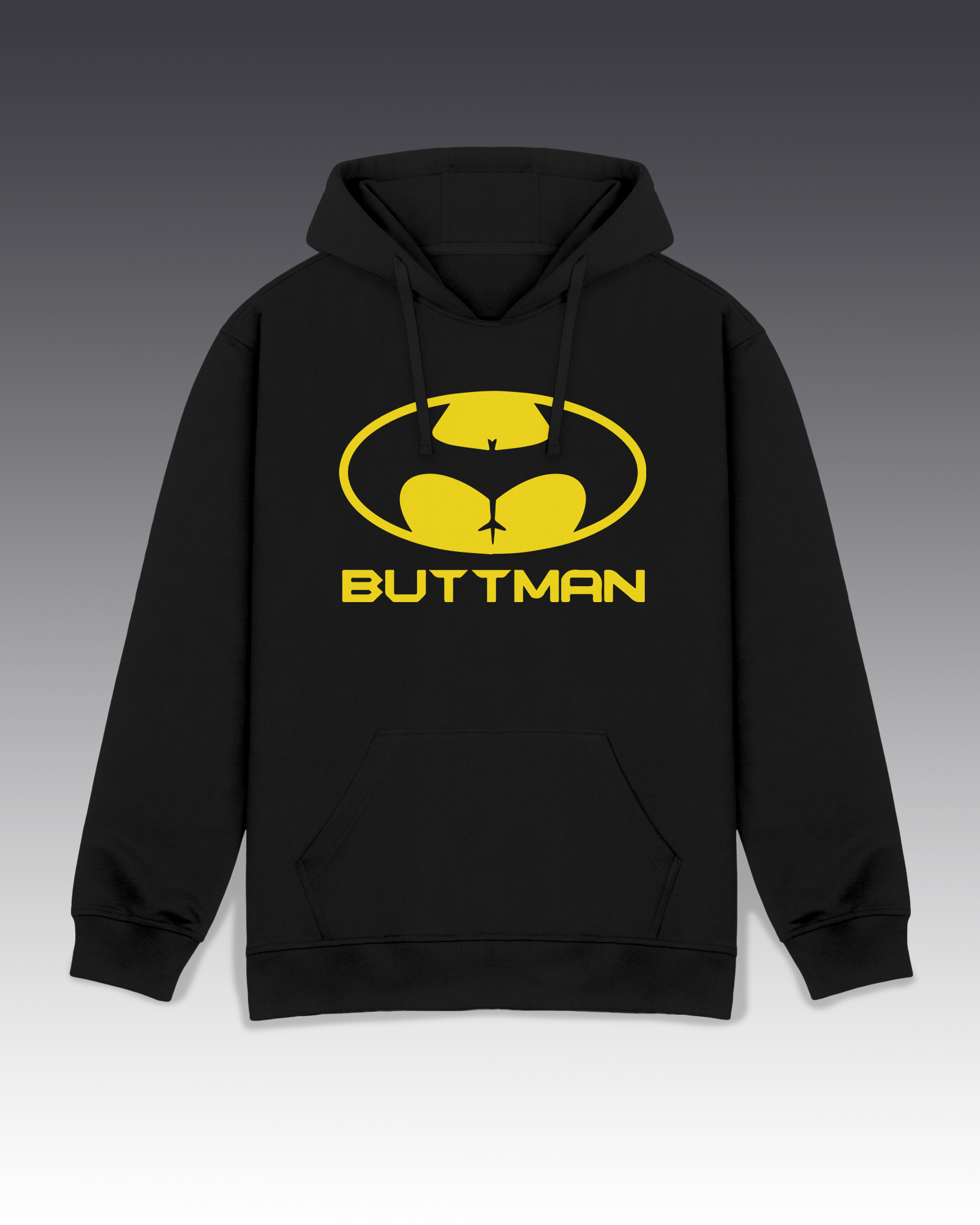 DIYANYONE Original BUTTMAN Parody Hoodie - Heavyweight Cotton Blend Pullover, Funny Superhero Culture Graphic Hoodies