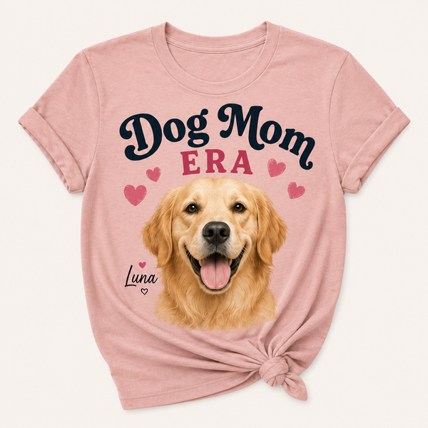 Personalized Pet T-Shirt Custom Dog Cat Photo Graphic Tee for Pet Mom and Dad