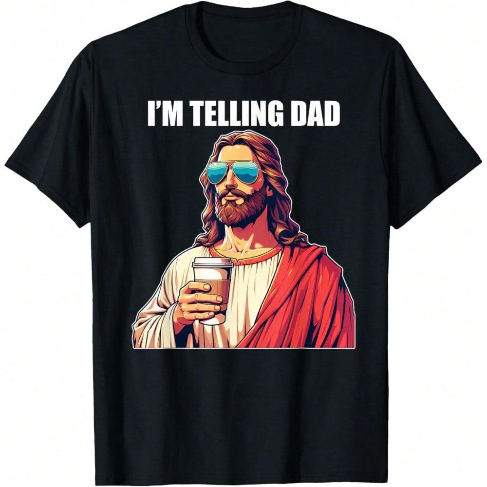 Funny I'm Telling Dad Meme Printed Graphic T-Shirt