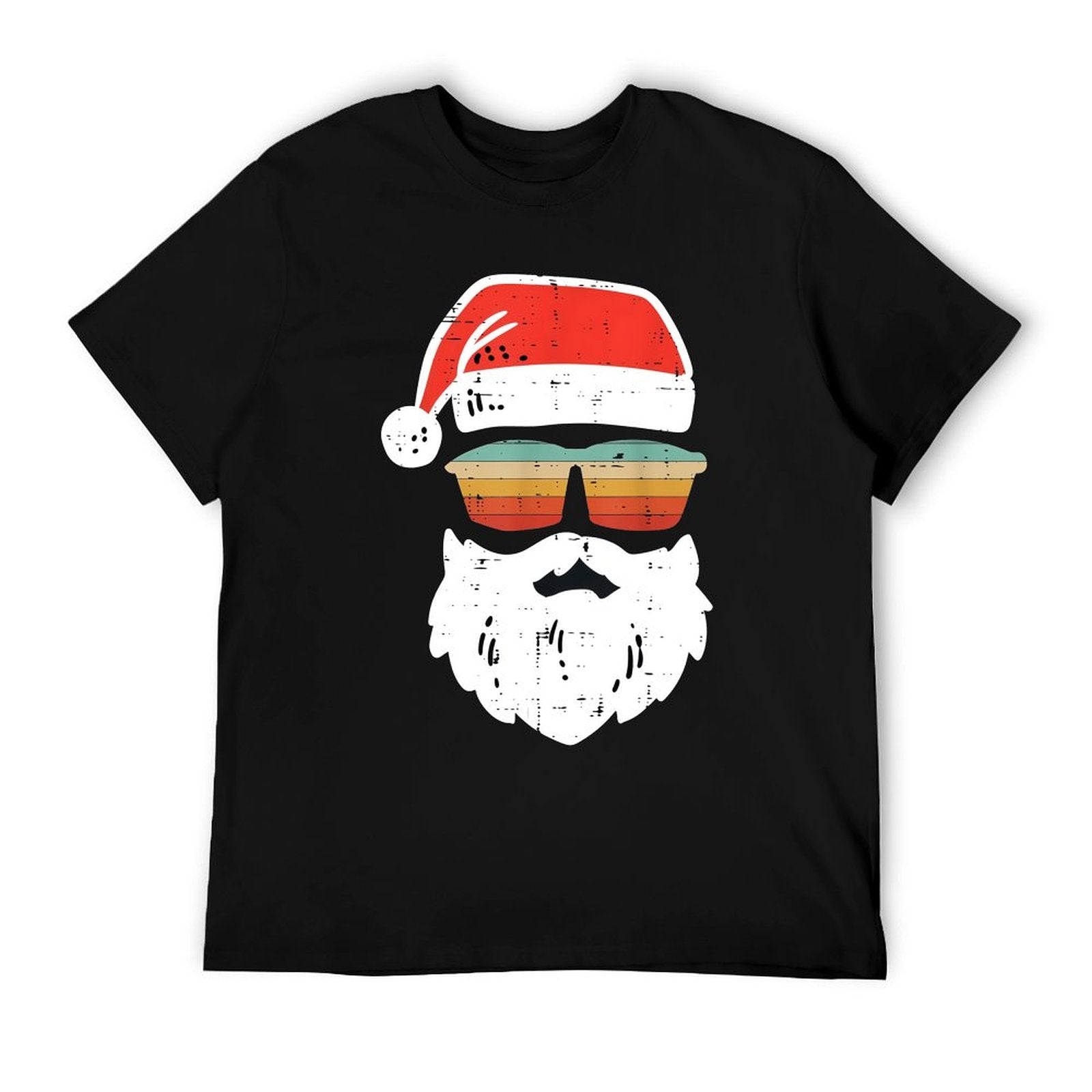 Santa Face Retro Sunglasses Christmas T-Shirt
