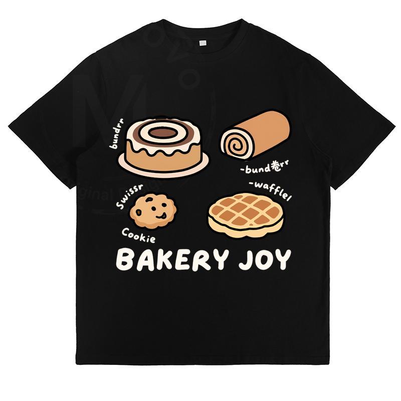 Cartoon Bakery Food Graphic T-Shirt for Men