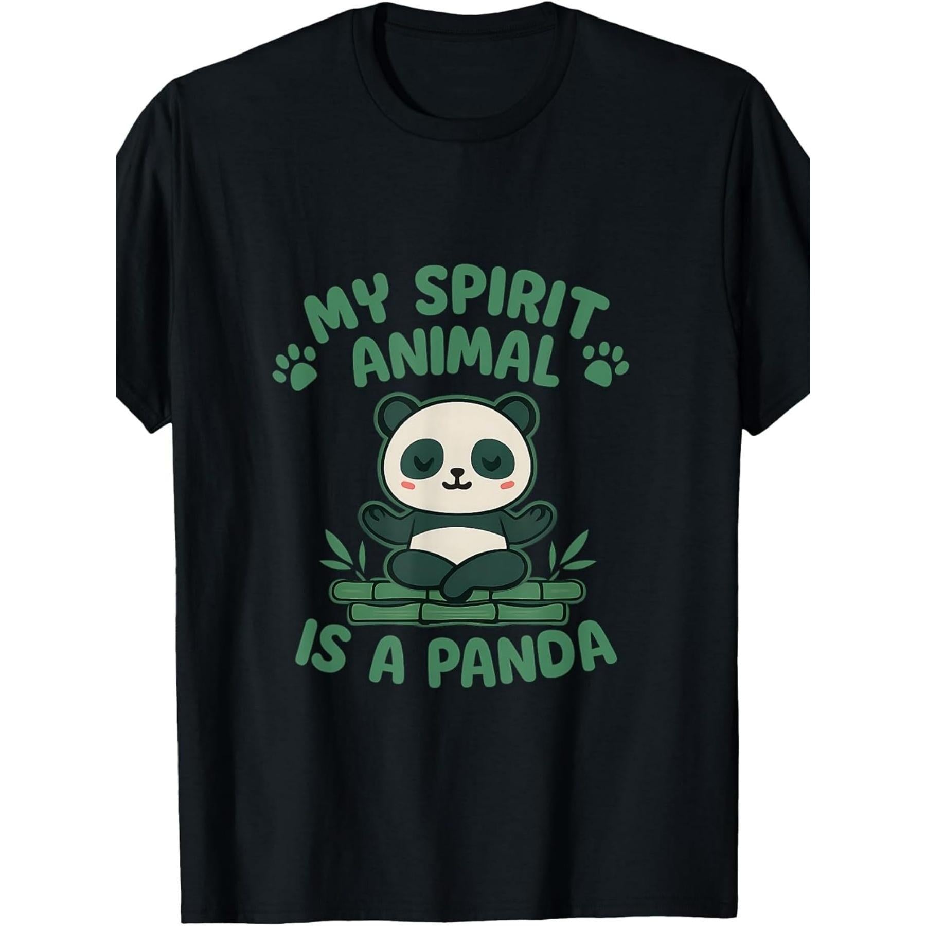 My Spirit Animal Is A Panda Kawaii Anime Graphic T-Shirt Cute Panda Lover Gift Unisex Summer Casual Top Soft Cotton Crew Neck Vintage Style