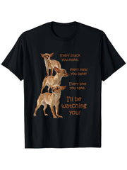 Hungry Chihuahua Graphic T-Shirt Crew Neck Short Sleeve Tee with Funny Dog Lover Quote, Casual Perfect for All-season