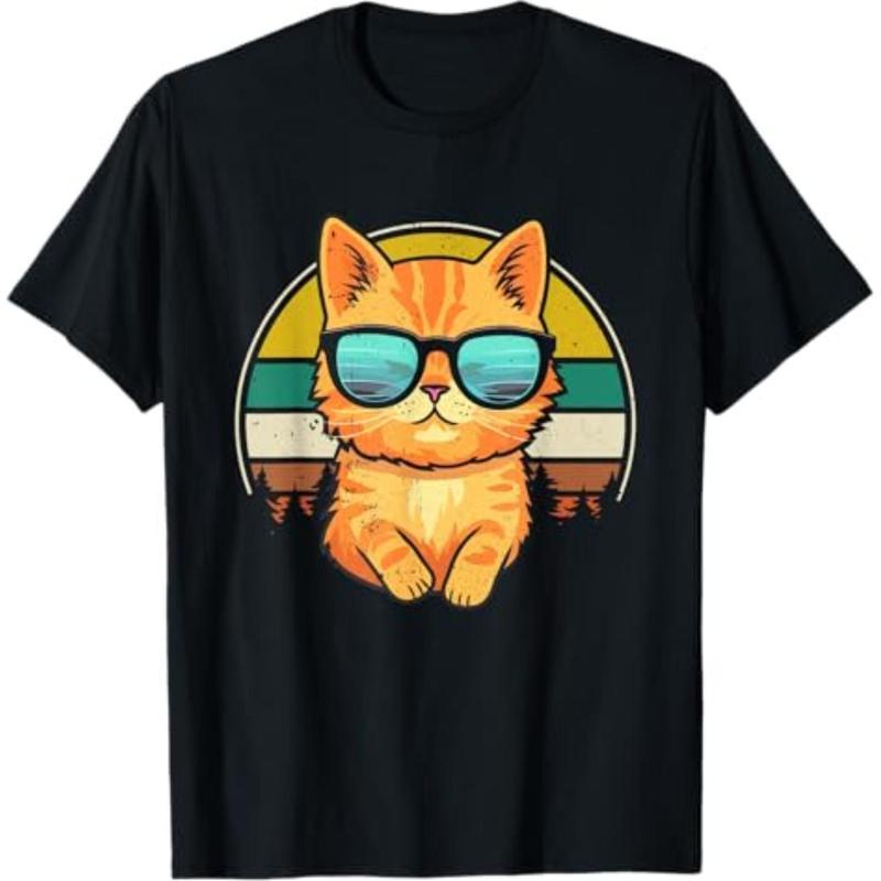 Vintage Tabby Cat Wearing Sunglasses T-Shirt