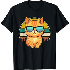 Vintage Tabby Cat Wearing Sunglasses T-Shirt