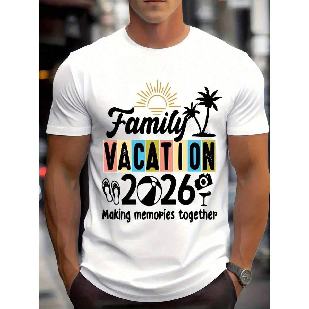 “Making Memories Together” 2026 Family Vacation T-Shirt – Matching Summer Beach Tee for Men, 100% Cotton Crewneck Trip Gift