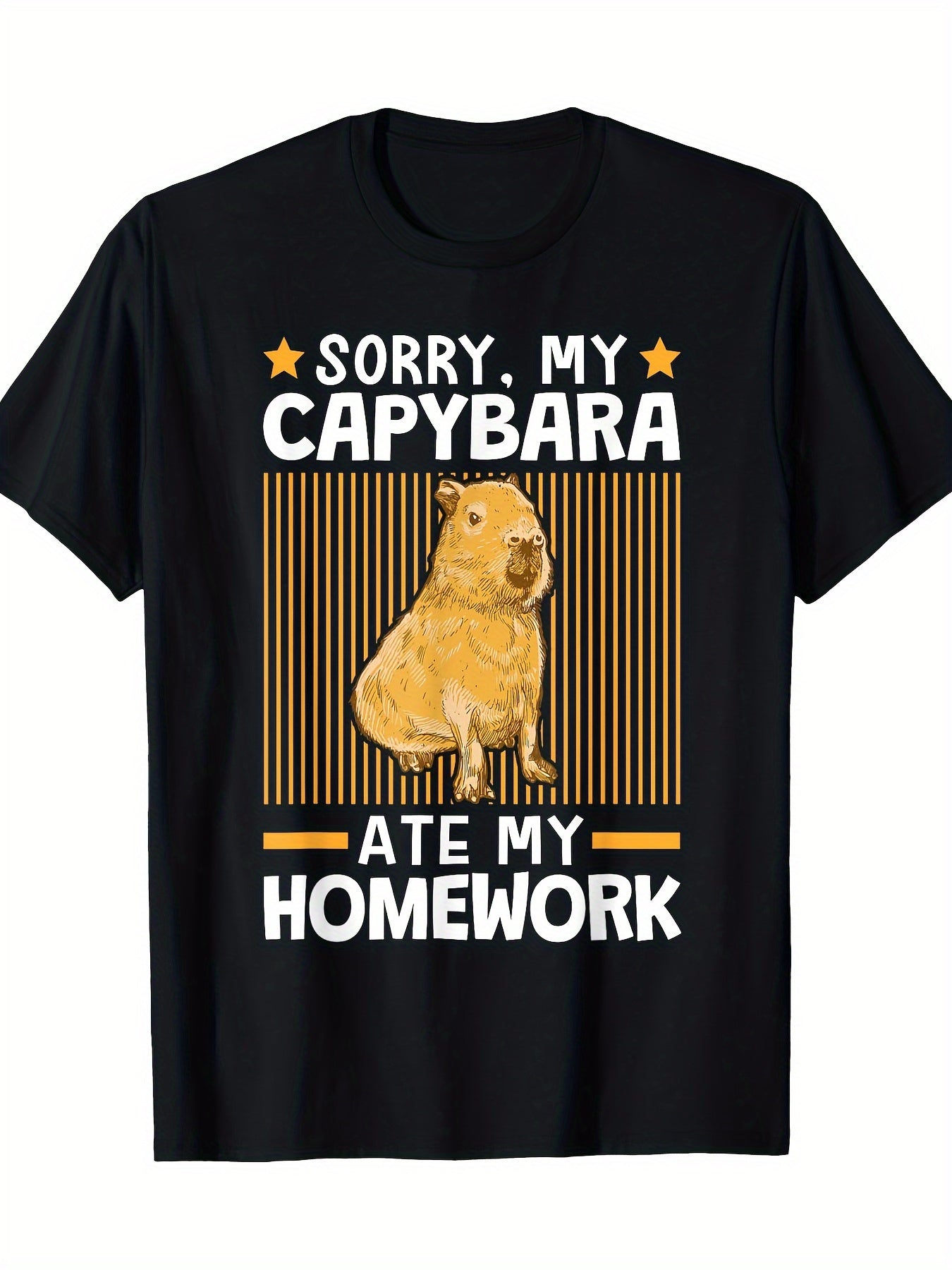 Capybara Print Mens Stylish Graphic Print TShirt - Casual Wear with Eye-catching Designs Short Sleeve Tees for Everyday Fashion