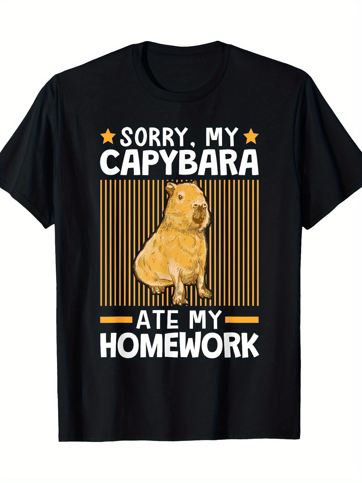 Capybara Print Mens Stylish Graphic Print TShirt - Casual Wear with Eye-catching Designs Short Sleeve Tees for Everyday Fashion