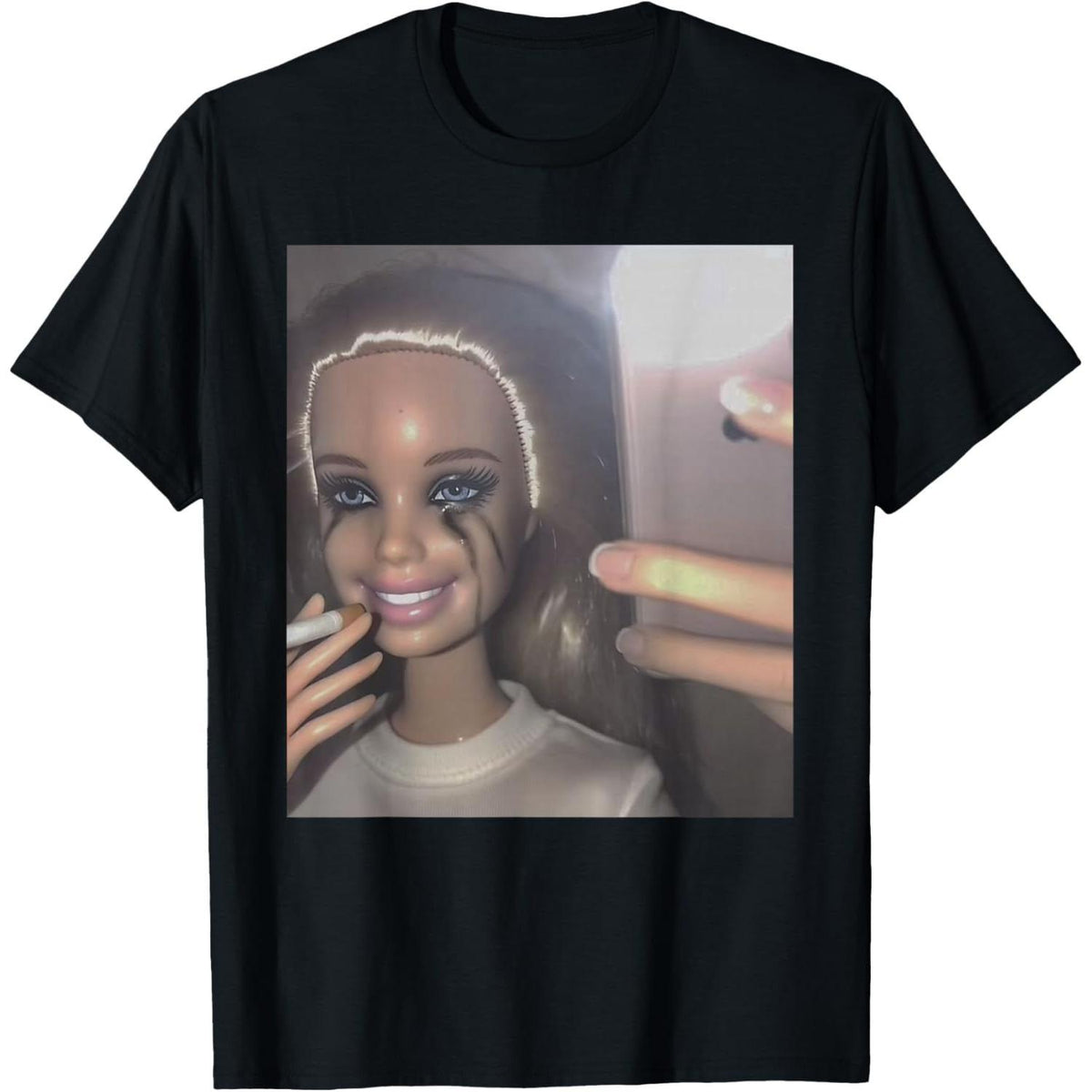 Funny Cry Doll Face Meme y2k style Graphic Unisex Shirt