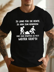 Men's Funny Work Graphic T Shirt Too Young To Retire Too Poor To Quit Humor Quote Print Casual Short Sleeve Crew Neck Tee