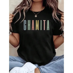 Unisex Venezuelan Pride 'CHAMITA' Print Cotton T-Shirt Soft Fashionable Casual Short Sleeve Crew Neck Top