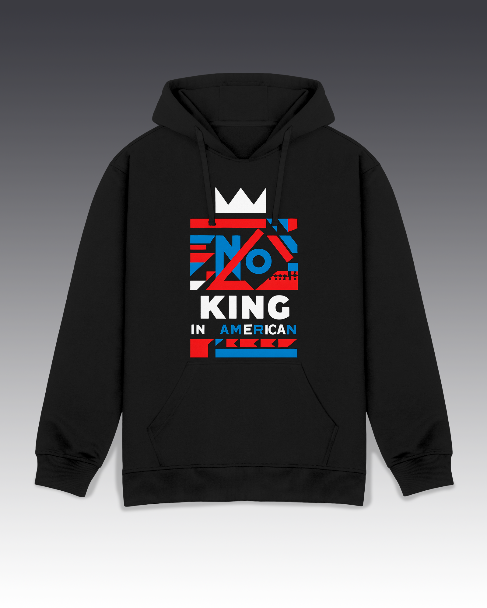 DIYANYONE Original Cotton Hoodie: NO KING IN AMERICAN Abstract Graphic