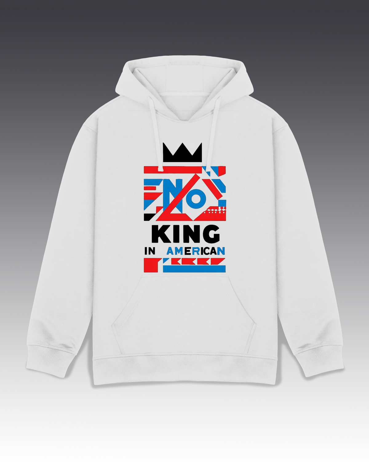 DIYANYONE Original Cotton Hoodie: NO KING IN AMERICAN Abstract Graphic