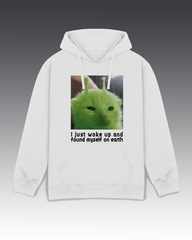 DIYANYONE Original Meme Hoodie: Alien Cat Earth Wake-Up
