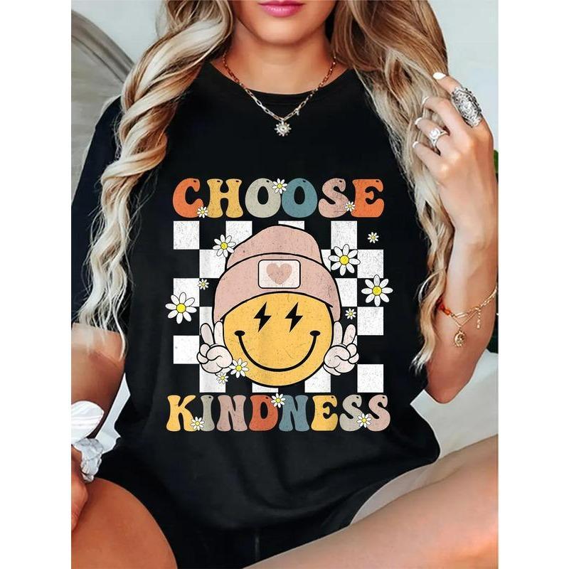 Retro Choose Kindness Smile Face T-Shirt