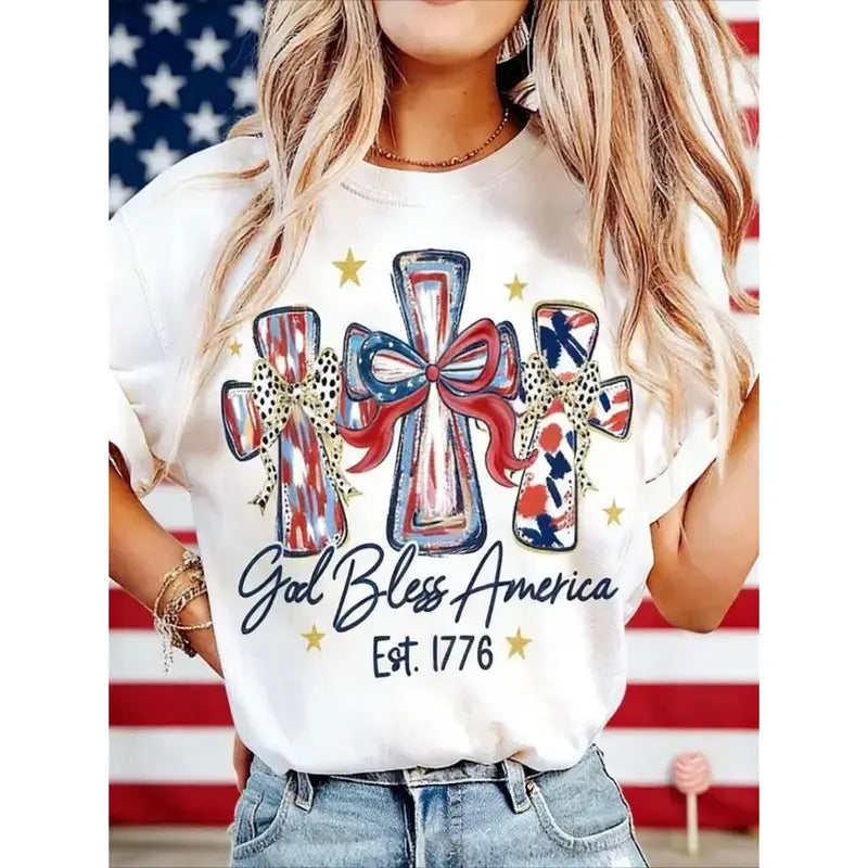 God Bless America Women T-shirt 250 Years America Anniversary USA 250th Birthday Gift Shirt Unisex Crew neck T-shirt for Men And Women