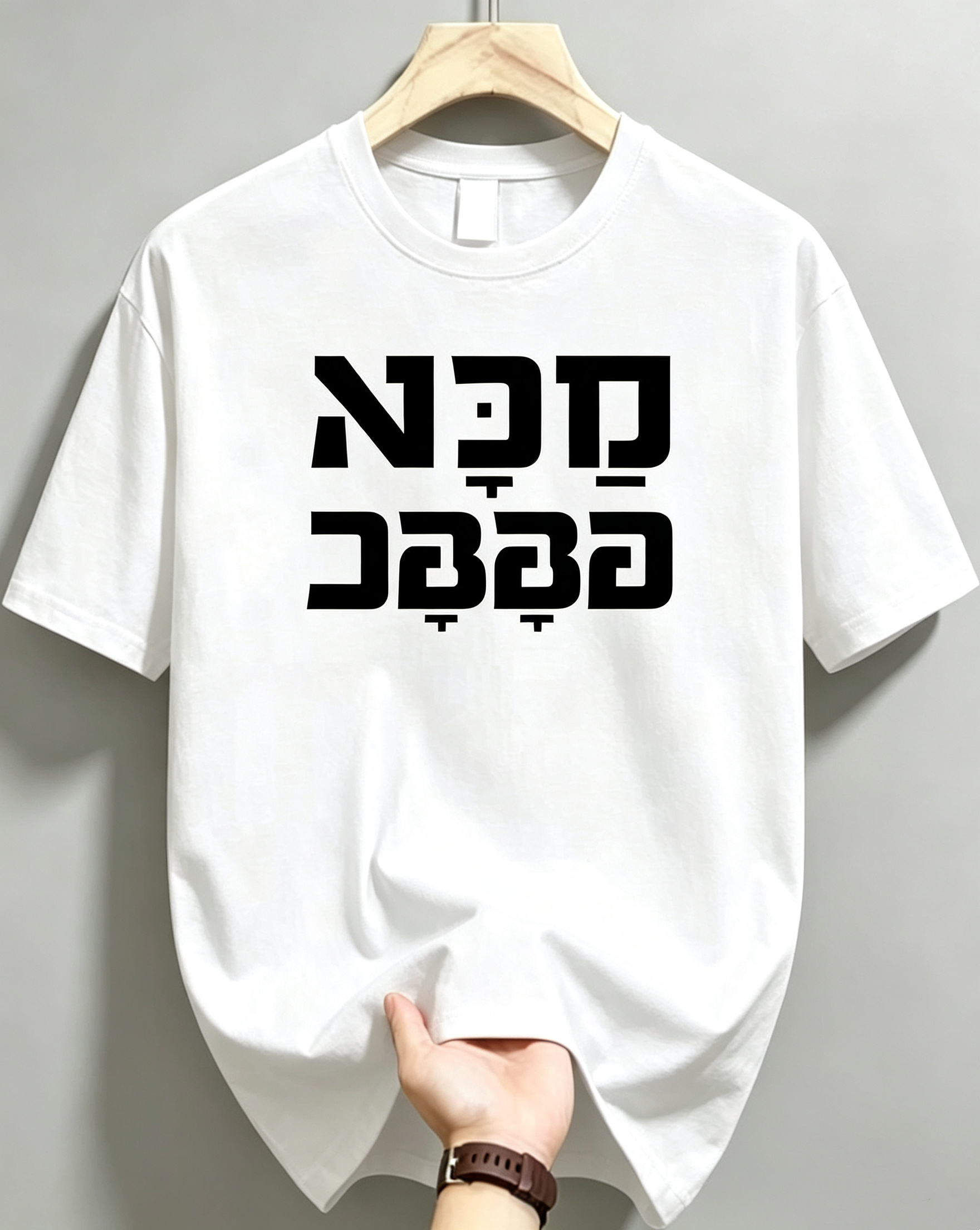 Men's Crew Neck Graphic T‑Shirt, Funny Hebrew Saba Sababa Slang Print, Casual Short‑Sleeve Summer Trendy Top for Party Vacation