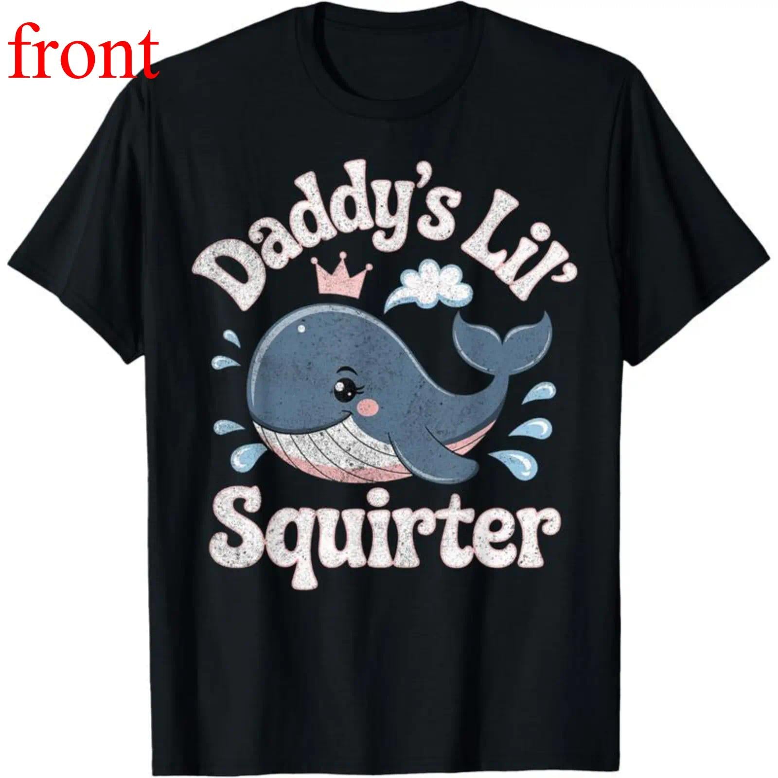Funny Ocean Animal Whale Print Letter‑Pattern Unisex Cotton Daily Tee Shirt