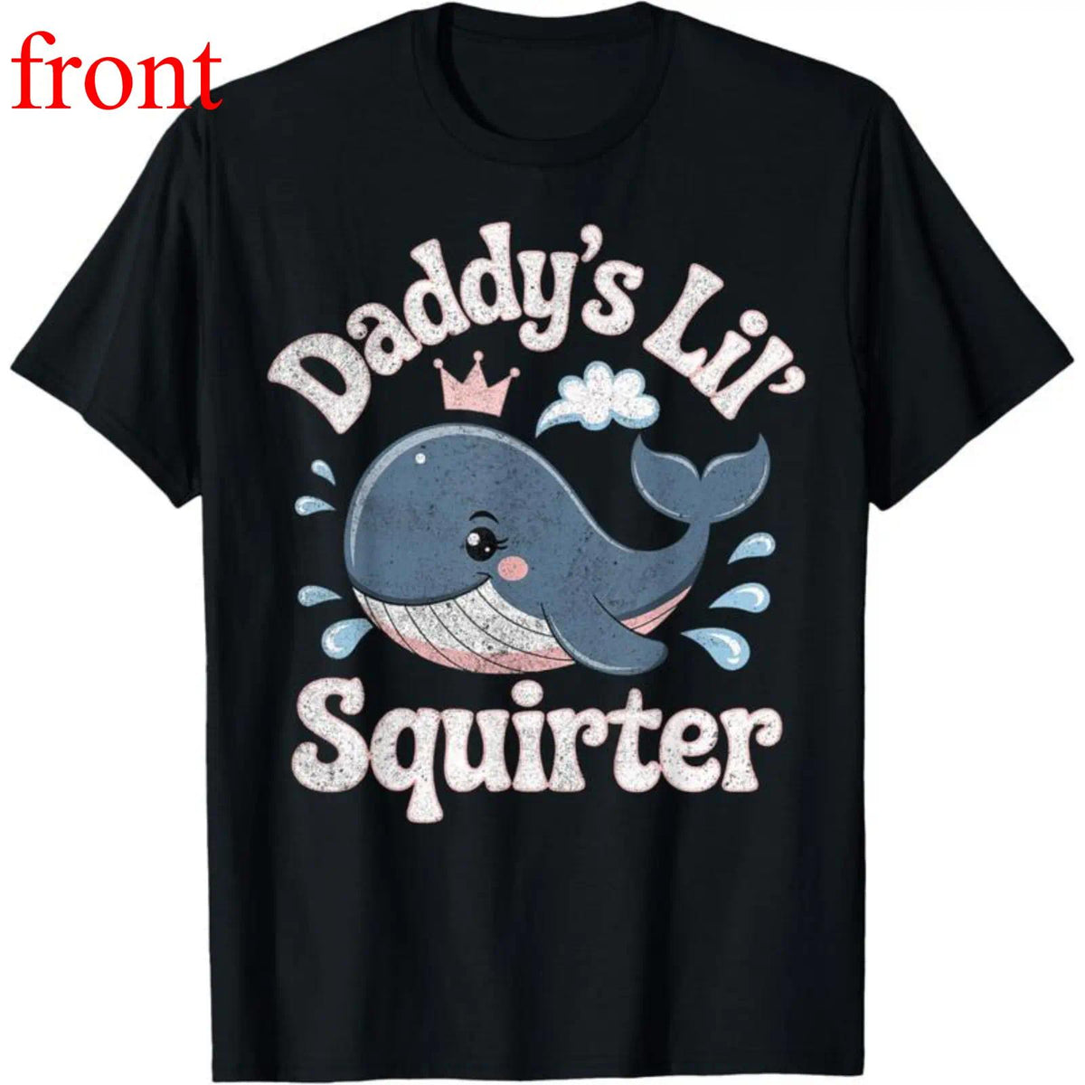 Funny Ocean Animal Whale Print Letter‑Pattern Unisex Cotton Daily Tee Shirt