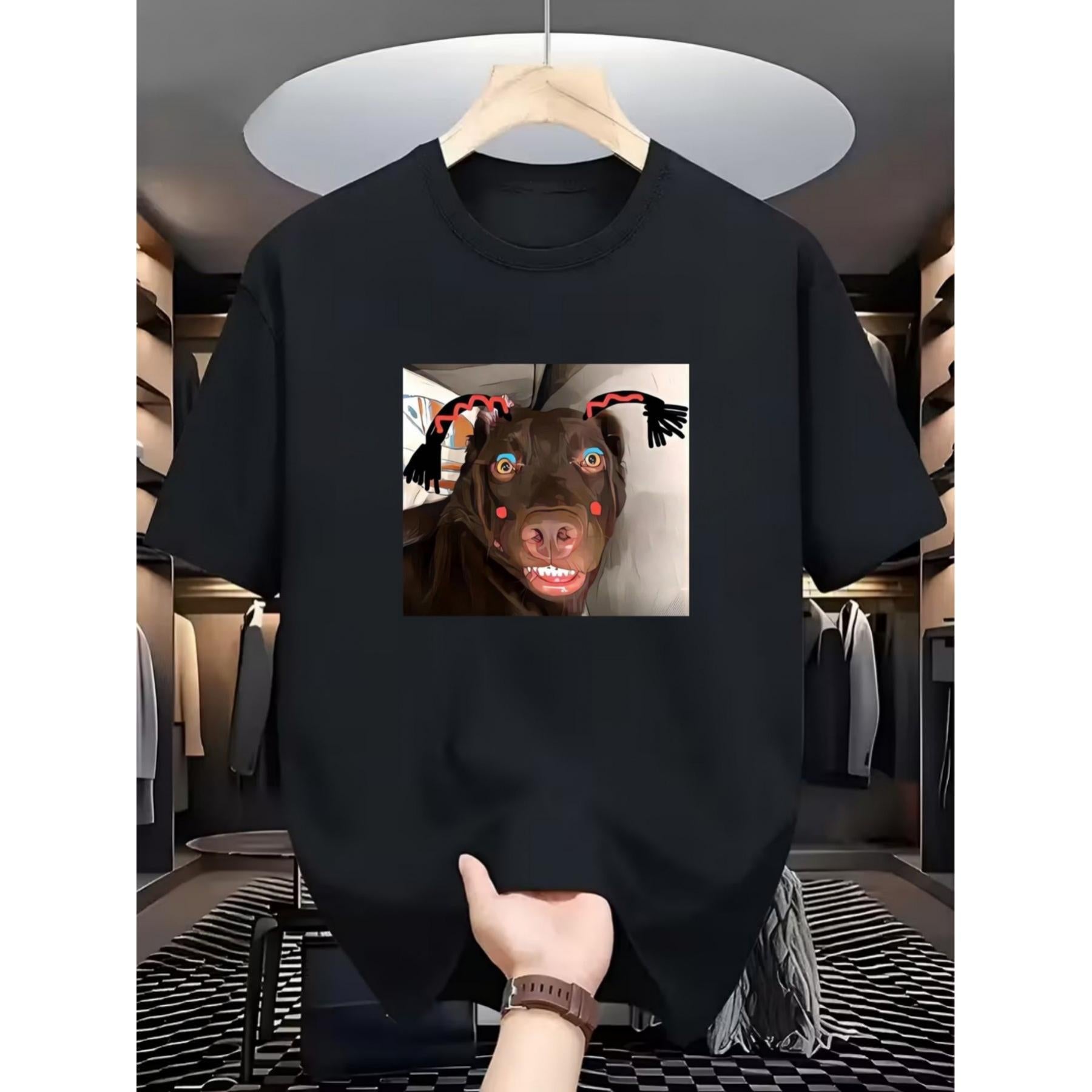Double Ponytail Silly Face T-Shirt "Go Is Callin" with a Modified Double Ponytail Silly Face Print, Featuring a Quirky Design That'S Full of Humor, Making You Easily The Center of Attention on The Street. It'S an Excellent Choice for Outfits!