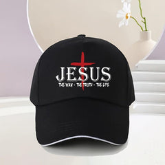 Cross Print Baseball Cap, Unisex Polyester Snapback Hat with Wide Brim for Sunprotection, Adjustable for Everyday Casual Look and Outdoor Activity, Fits Most Head Sizes