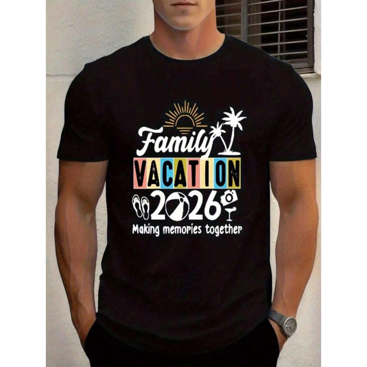 “Making Memories Together” 2026 Family Vacation T-Shirt – Matching Summer Beach Tee for Men, 100% Cotton Crewneck Trip Gift
