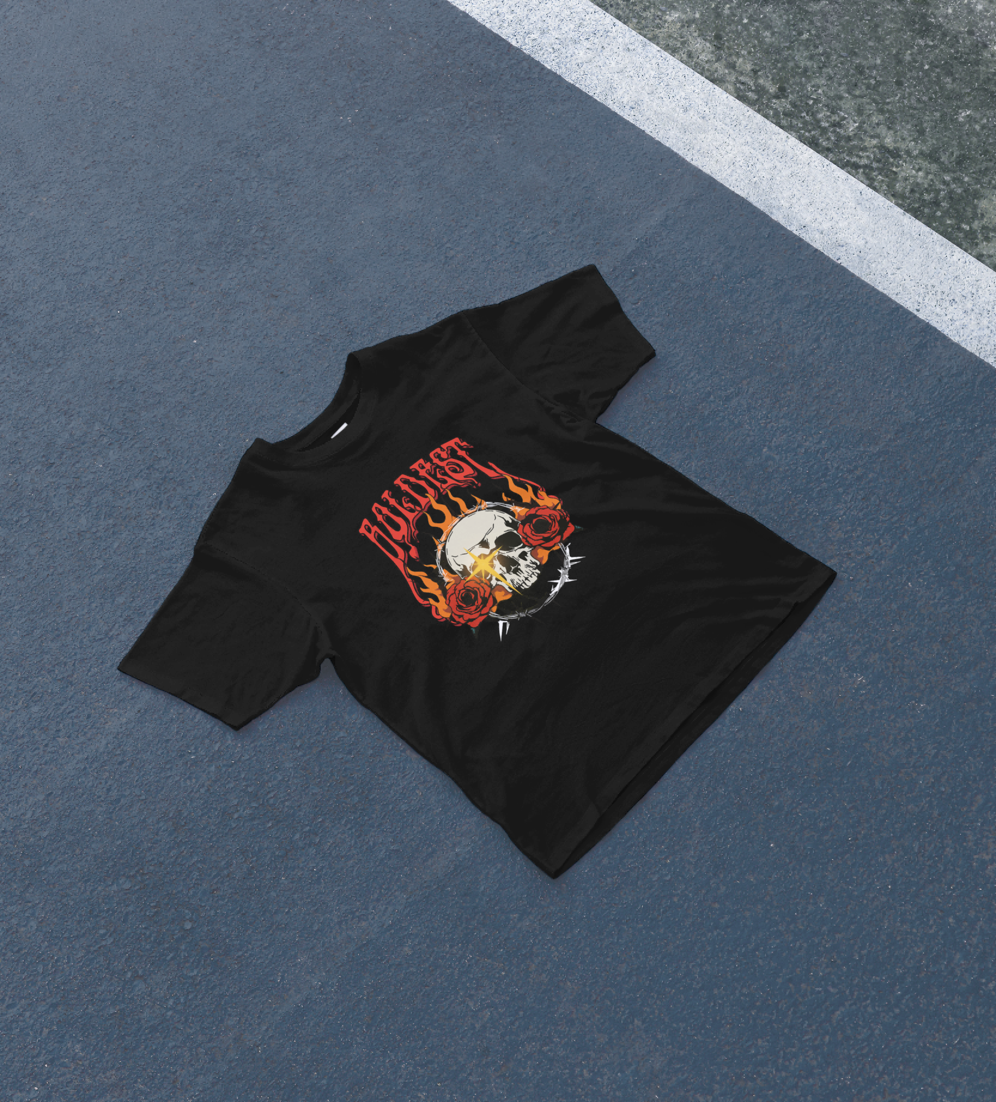 DIYANYONE Original Streetwear Tee: BOLDEST Skull and Flame Graphic