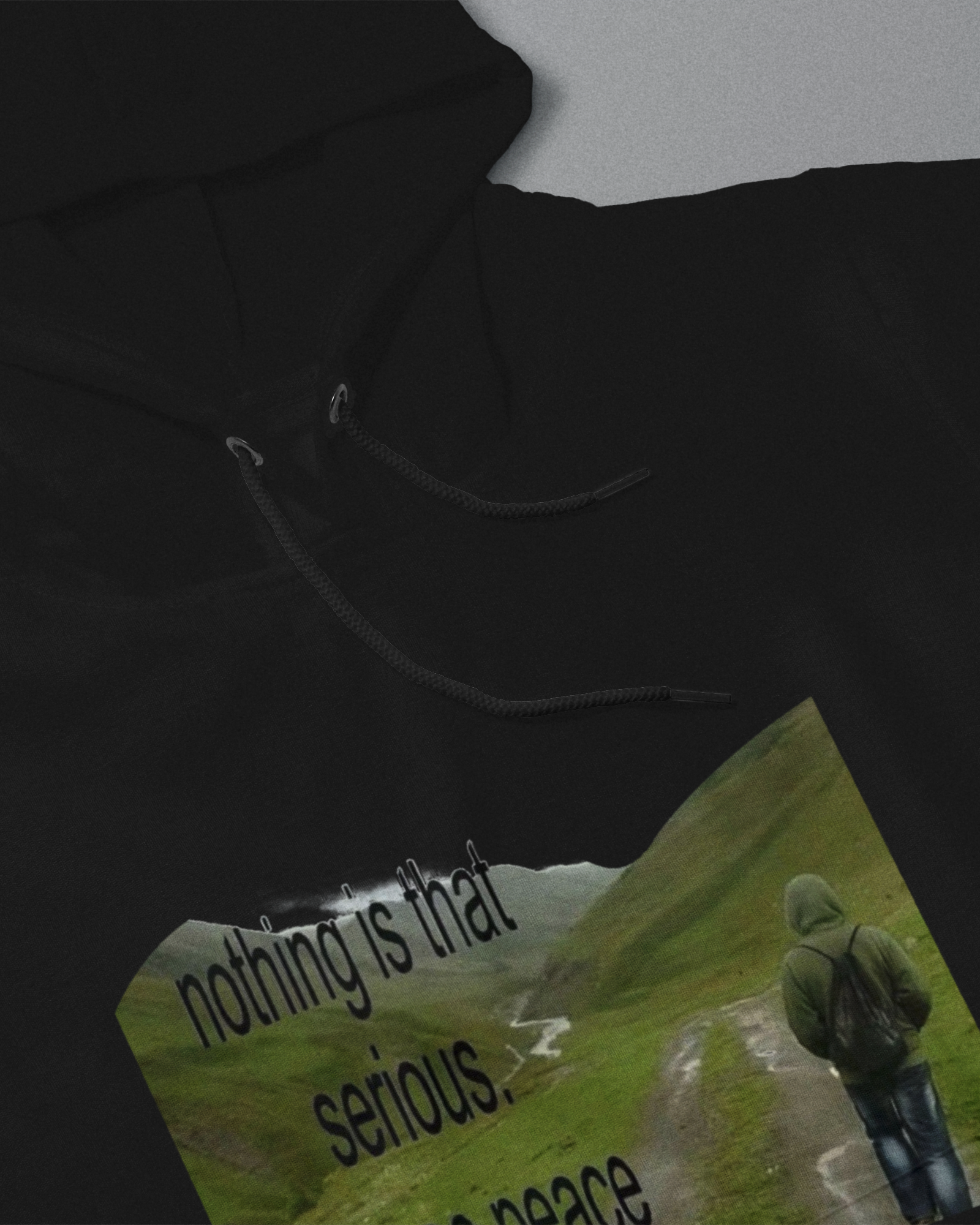 DIYANYONE Original "CHOOSE PEACE" Hoodie - Heavyweight Cotton Blend Wellness Pullover, Nature Landscape Mental Health Hoodies