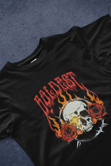 DIYANYONE Original Streetwear Tee: BOLDEST Skull and Flame Graphic