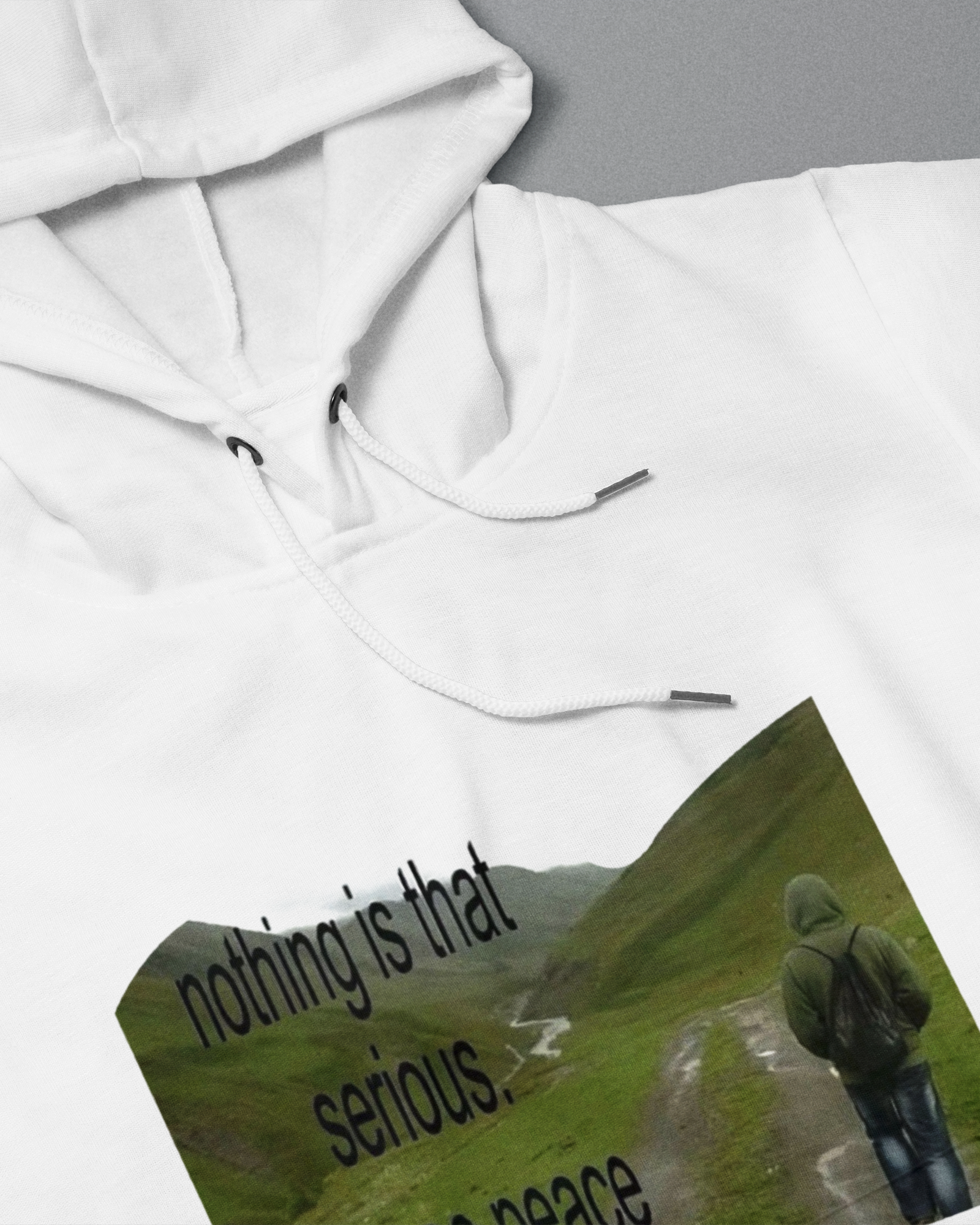 DIYANYONE Original "CHOOSE PEACE" Hoodie - Heavyweight Cotton Blend Wellness Pullover, Nature Landscape Mental Health Hoodies