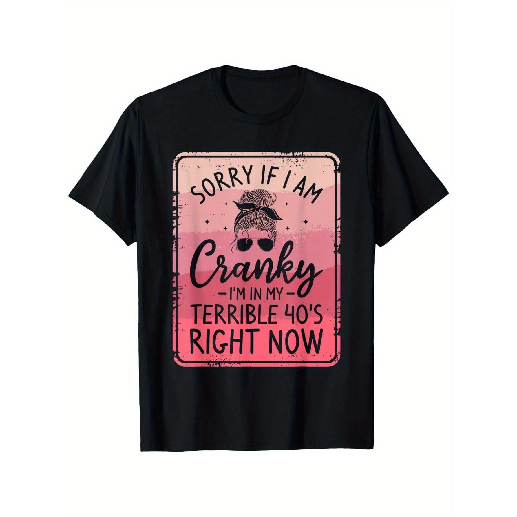Sorry T-Shirt Round Neck 100% Cotton T-Shirt Short Sleeve Women Men Family T-Shirt Funny Gift T-Shirt Regular Fit Comfortable Stretch Fabric All-Season Wear Cotton T Shirts