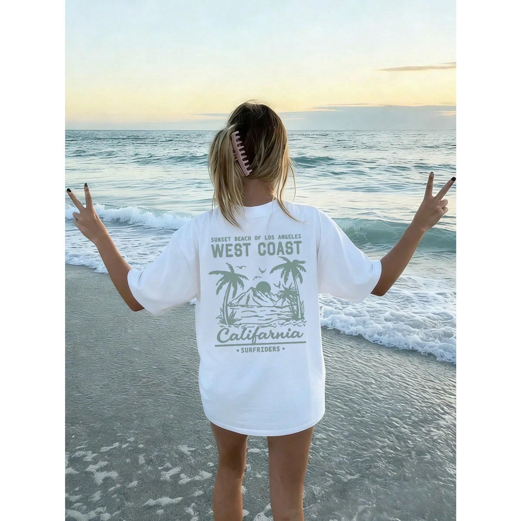 Women's New Summer Casual Round Neck Short Sleeve-Shirt, Simple Versatile Tree Print, Suitable Daily Wear. Tee,