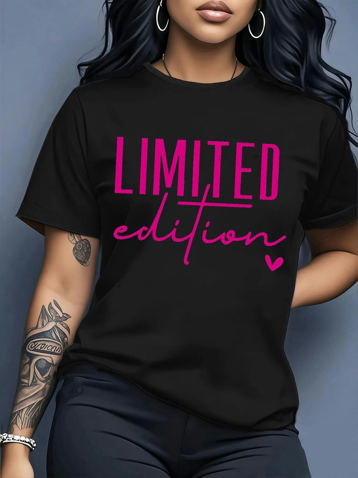 Women's Limited Edition Graphic T-Shirt, Casual Short Sleeve Crew Neck Tee, Soft Breathable Everyday Top, Minimalist Typography Print Shirt, Fashion Gift for Her, Comfortable Summer Casual Wear