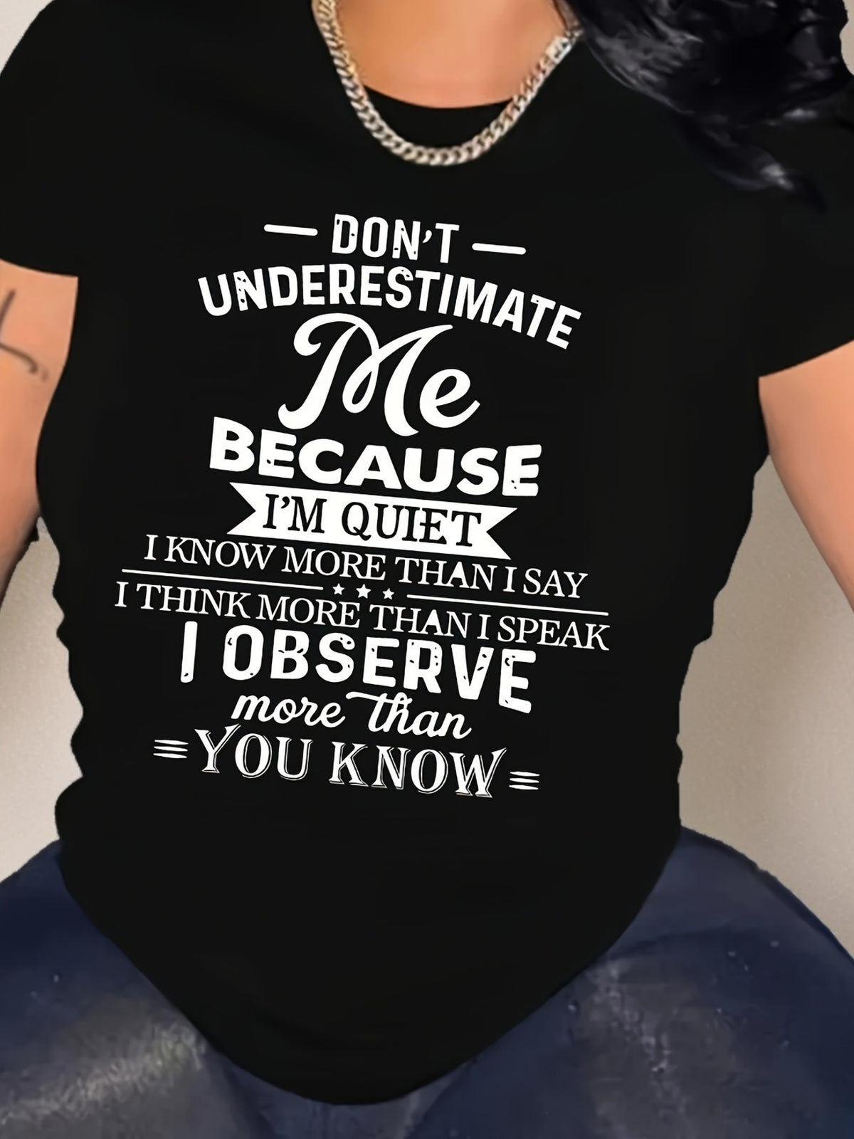 Women'S T-Shirt with Letter Print, Round Neck, Short Sleeves, Perfect for Casual Wear, a Basic Weekend Staple with a Regular Fit