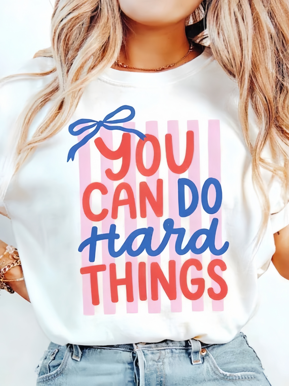 You Can Do Hard Things Shirt, Coquette Motivational Teacher Shirt
