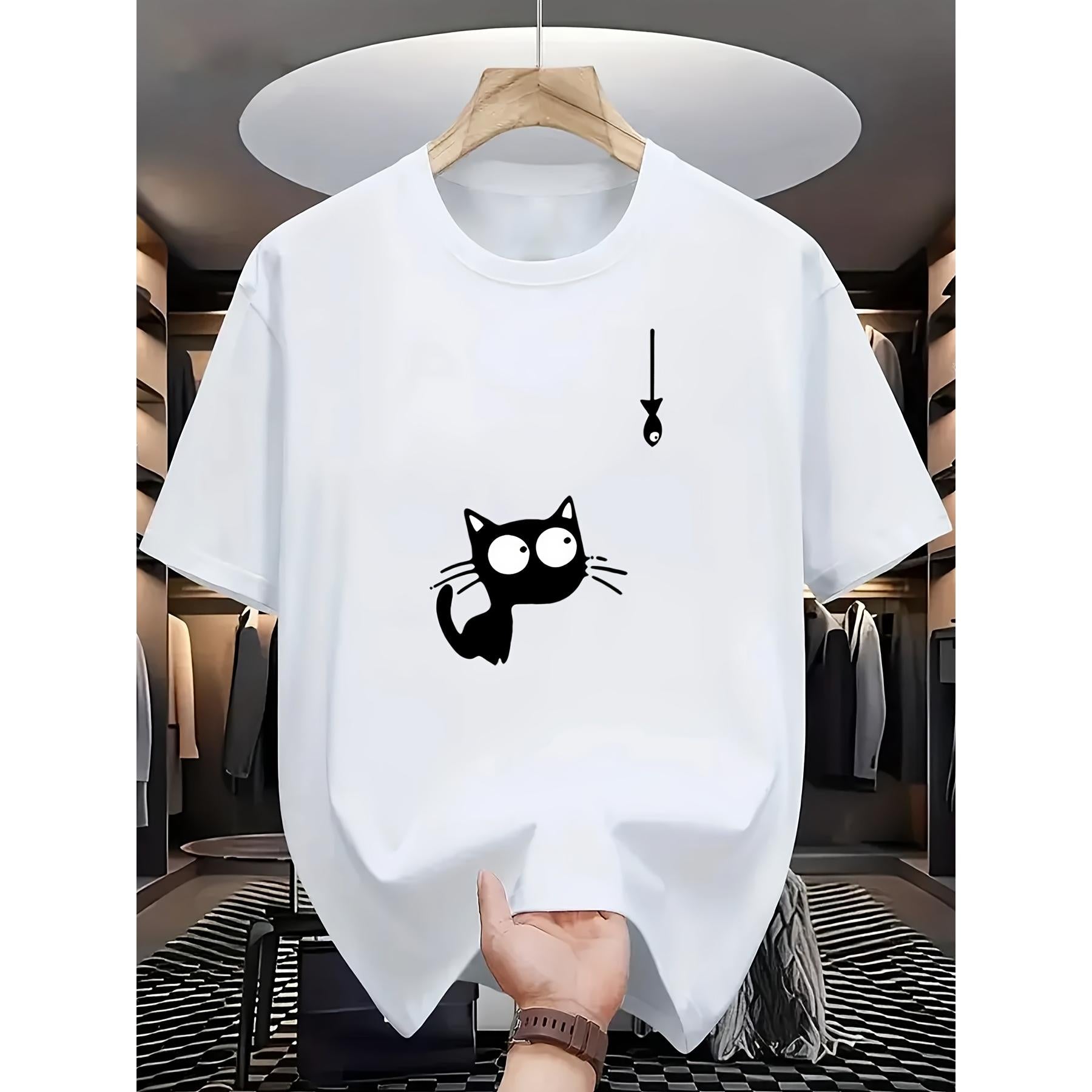Men's Versatile Crew Neck Short Sleeve T-Shirt, Casual Printed Graphic Top