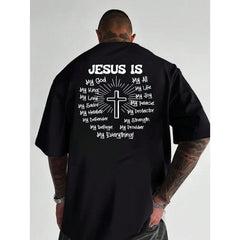 Men's Graphic T-Shirt Jesus Cross Faith Daily Wear 100% Cotton Unisex Gift Idea For Him Her Religious Apparel Spiritual Comfortable Fit Casual Style