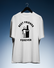 DIYANYONE Original "BEST FRIENDS FOREVER" Cotton T-Shirt - Funny Alcohol Humor Tee, Bar Culture Graphic Style