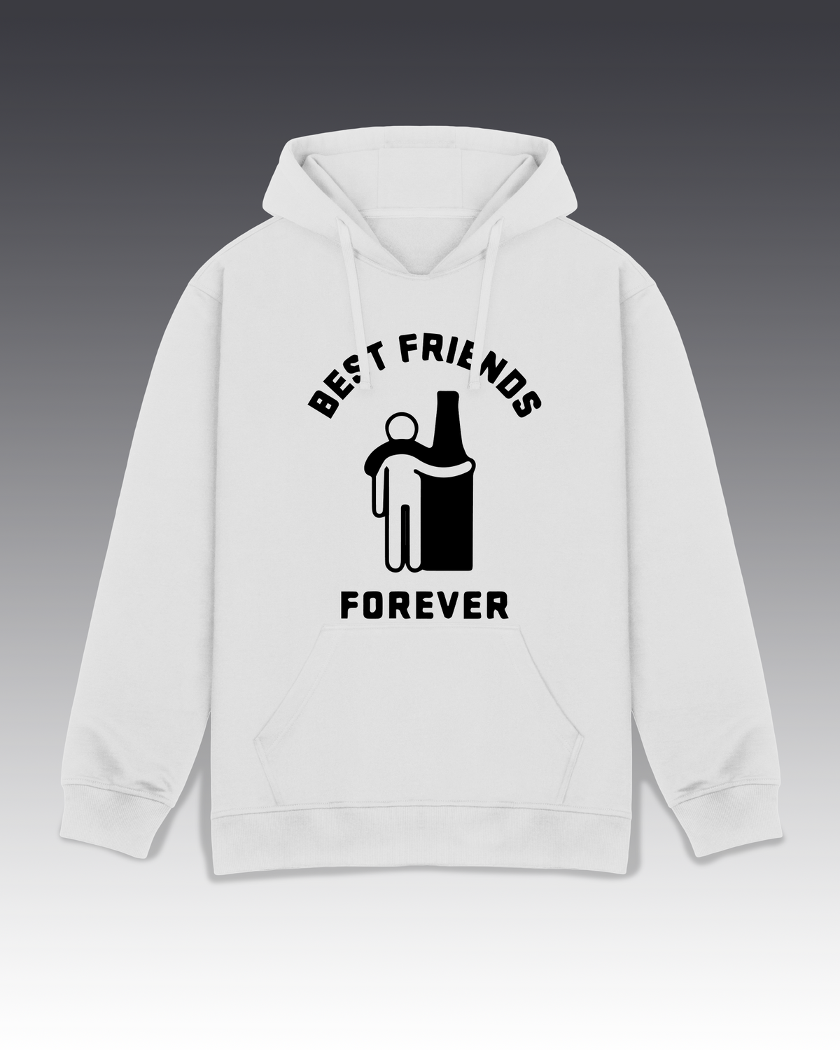 DIYANYONE Original "BEST FRIENDS FOREVER" Hoodie - Heavyweight Cotton Blend Pullover, Funny Alcohol Humor Hoodies