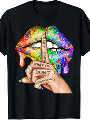 Don't Judge What You Don't Understand Inspirational Inclusion Graphic Tee for Men Women, Kindness Quote Short Sleeve T-Shirt, Casual Crew Neck Top for Support Gift