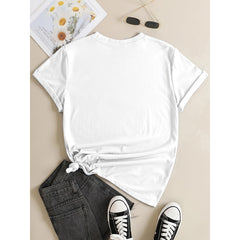 Teacher Appreciation Graphic T‑Shirt for Women, Casual Crewneck Short Sleeve Tee, Cute Pencil Apple School Art Print Everyday Tops