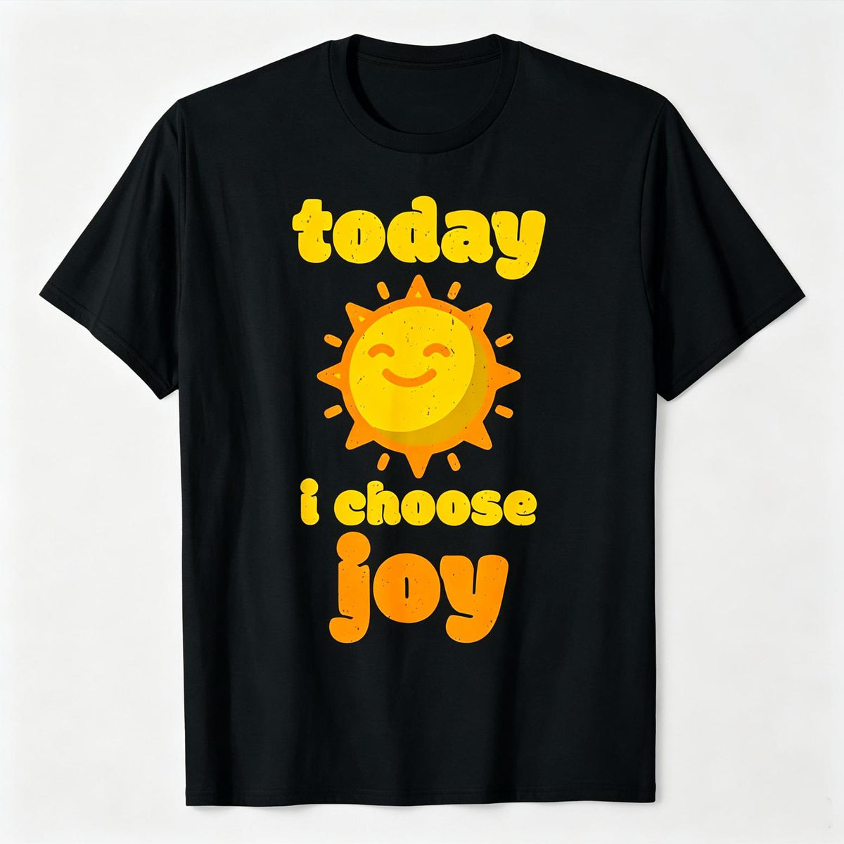 Today I Choose Joy Smiling Sun Graphic T-Shirt Positive Affirmation Inspirational Summer Casual Top Unisex Soft Cotton Crew Neck Vintage Style Sunshine Vibes